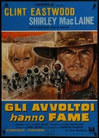9f425 TWO MULES FOR SISTER SARA Italian 26x37 pbusta 1970 Clint Eastwood & Shirley MacLaine, rare!
