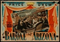 9f436 BARON OF ARIZONA Italian 13x19 pbusta 1951 directed by Samuel Fuller, art of Vincent Price & top stars!