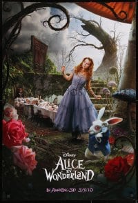 9g512 ALICE IN WONDERLAND teaser DS 1sh 2010 Tim Burton, Mia Wasikowska in title role as Alice!