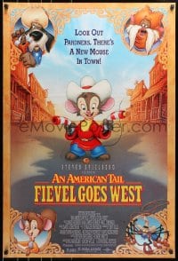 9g519 AMERICAN TAIL: FIEVEL GOES WEST 1sh 1991 animated western, there's a new mouse in town!