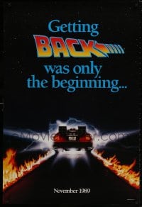 9g538 BACK TO THE FUTURE II teaser 1sh 1989 art of Michael J. Fox & Christopher Lloyd by Drew Struzan!