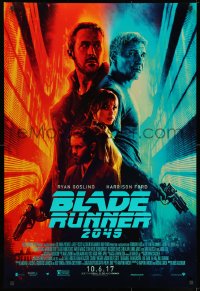 9g565 BLADE RUNNER 2049 advance DS 1sh 2017 great montage image with Harrison Ford & Ryan Gosling!