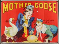 9g087 MOTHER GOOSE stage play British quad 1930s cool artwork of mom, goose & golden egg!