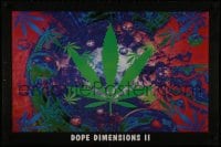9g404 DOPE DIMENSIONS II 24x36 commercial poster 1990s art of a marijuana leaf!