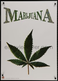9g436 MARIJUANA 24x34 English commercial poster 1999 great artwork of huge marihuana leaf!