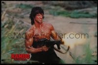 9g451 RAMBO FIRST BLOOD PART II 23x35 horizontal commercial poster 1985 Stallone firing M60!
