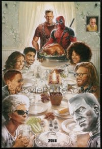 9g606 DEADPOOL 2 style A teaser DS 1sh 2018 wacky parody art of Norman Rockwell's Freedom from Want!