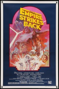 9g632 EMPIRE STRIKES BACK studio style 1sh R1982 George Lucas sci-fi classic, cool artwork by Tom Jung!