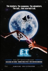 9g627 E.T. THE EXTRA TERRESTRIAL teaser DS 1sh R2002 Drew Barrymore, Spielberg, bike over the moon!