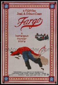 9g641 FARGO DS 1sh 1996 a homespun murder story from Coen Brothers, Dormand, needlepoint design!