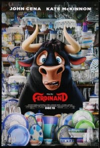 9g645 FERDINAND style B advance DS 1sh 2017 John Cena voices title role, bull in a china shop!