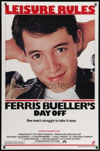 9g646 FERRIS BUELLER'S DAY OFF 1sh 1986 c/u of Matthew Broderick in John Hughes teen classic!