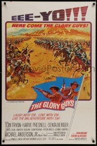 9g665 GLORY GUYS style B 1sh 1965 Sam Peckinpah, epic Civil War battle art by Frank McCarthy!