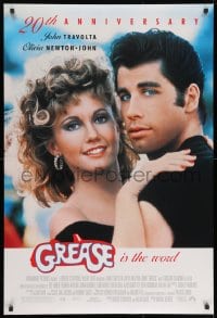 9g675 GREASE DS 1sh R1998 John Travolta & Olivia Newton-John in a most classic musical!