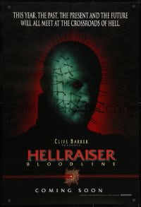 9g701 HELLRAISER: BLOODLINE teaser DS 1sh 1996 Clive Barker, Pinhead at the crossroads of hell!