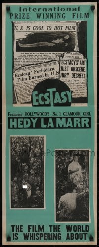 9g241 ECSTASY 14x36 special poster R1944 Hedy Lamarr's early nudie the world is whispering about!