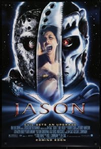 9g737 JASON X advance DS 1sh 2002 art of Kane Hodder as Uber-Jason Voorhees, evil gets an upgrade!