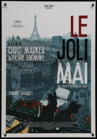 9g767 LE JOLI MAI 1sh R2013 Chris Marker, great artwork of Paris & cats by Jean-Philippe Stassen!