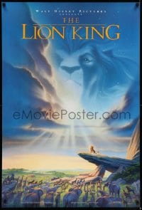 9g771 LION KING DS 1sh 1994 Disney Africa, John Alvin art of Simba on Pride Rock with Mufasa in sky