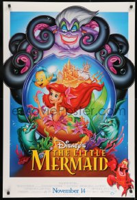 9g773 LITTLE MERMAID advance DS 1sh R1997 great images of Ariel & cast, Disney cartoon!