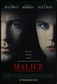 9g780 MALICE int'l advance DS 1sh 1993 Alec Baldwin, sexy Nicole Kidman, Bill Pullman, George C. Scott