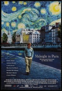 9g795 MIDNIGHT IN PARIS 1sh 2011 cool image of Owen Wilson under Van Gogh's Starry Night!