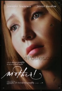 9g806 MOTHER! teaser DS 1sh 2017 Bardem, wild image of Jennifer Lawrence in title role cracking!