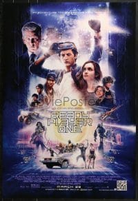 9g849 READY PLAYER ONE advance DS 1sh 2018 montage of stars, Steven Spielberg directed!