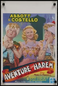 9g365 LOST IN A HAREM 14x21 Belgian REPRO poster 1990s Bud Abbott & Lou Costello in Arabia!