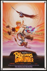 9g853 RESCUERS DOWN UNDER/PRINCE & THE PAUPER DS 1sh 1990 The Rescuers style, great image!