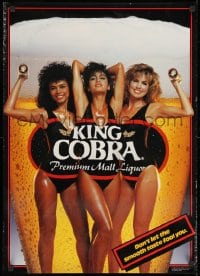 9g336 ANHEUSER-BUSCH 20x28 advertising poster 1986 King Cobra beer, incredibly sexy image!