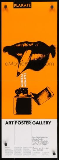 9g135 ART POSTER GALLERY Morteza Momayez style 12x33 German museum/art exhibition poster 1988 cool!