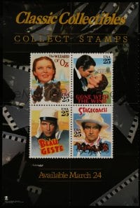 9g234 CLASSIC COLLECTIBLES COLLECT STAMPS 24x36 special poster 1990 movie art stamps, John Wayne, more!