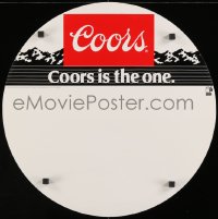 9g350 COORS 18x18 advertising poster 1985 Coors is the one, cool circle design, mountains!
