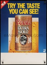 9g351 COORS 20x28 advertising poster 1980s cool can image, try the taste you can see!