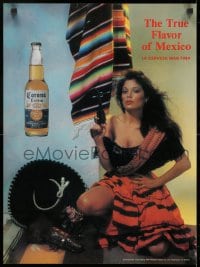 9g352 CORONA EXTRA 17x23 advertising poster 1980s is the true flavor of Mexico, sexy image!