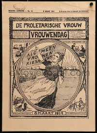 9g236 DE PROLETARISCHE VROUW 12x16 Dutch special poster 1914 woman's suffrage movement!