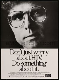 9g239 DON'T JUST WORRY ABOUT HIV 16x22 special poster 1980s AIDS, do something about it!