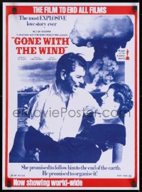 9g253 GONE WITH THE WIND 17x23 special poster 1980s Ronald Reagan, Margaret Thatcher!