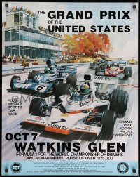 9g255 GRAND PRIX OF THE UNITED STATES 22x28 special poster 1973 cool racing art by Michael Turner!