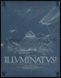 9g091 ILLUMINATUS signed 18x23 stage poster 1978 by BOTH Robert Anton Wilson & Robert Shea!