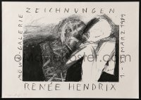 9g202 RENEE HENDRIX signed 12x17 German museum/art exhibition 1989 by the artist!