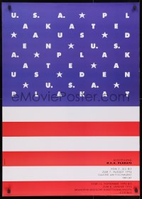 9g212 U.S.A. PLAKATE 27x38 German museum/art exhibition 1994 art of the American flag by Wallat!