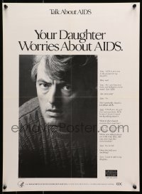 9g335 YOUR DAUGHTER WORRIES ABOUT AIDS 16x22 special poster 1991 HIV/AIDS, talk to her about it!