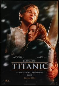 9g957 TITANIC style A int'l DS 1sh R2012 Leonardo DiCaprio & Winslet, Cameron, collide with destiny!