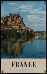 9g060 FRANCE 25x39 French travel poster 1955 wonderful image of Perigord over the bay!