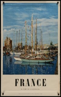 9g059 FRANCE 25x39 French travel poster 1955 great image of Port de la Rochelle!