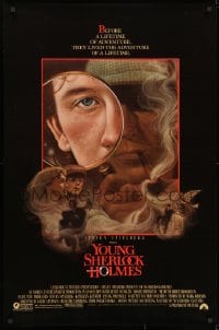 9g997 YOUNG SHERLOCK HOLMES 1sh 1985 Steven Spielberg, Nicholas Rowe, really cool detective art!