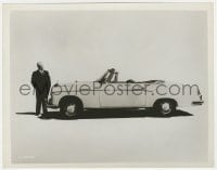 9h128 ALFRED HITCHCOCK 8x10.25 still 1950s the director standing by Mercedes-Benz convertible car!