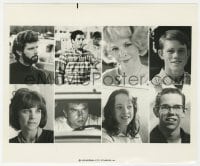 9h130 AMERICAN GRAFFITI 8x9.75 still R1978 montage of George Lucas, Ron Howard & 6 other top cast!